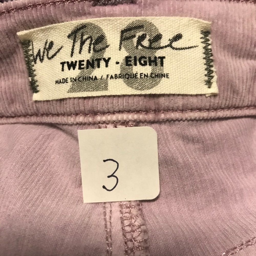 WE THE FREE Eomens 28 Button Fly Straight Ankle Pant Light Pink Corduroy - Picture 11 of 11